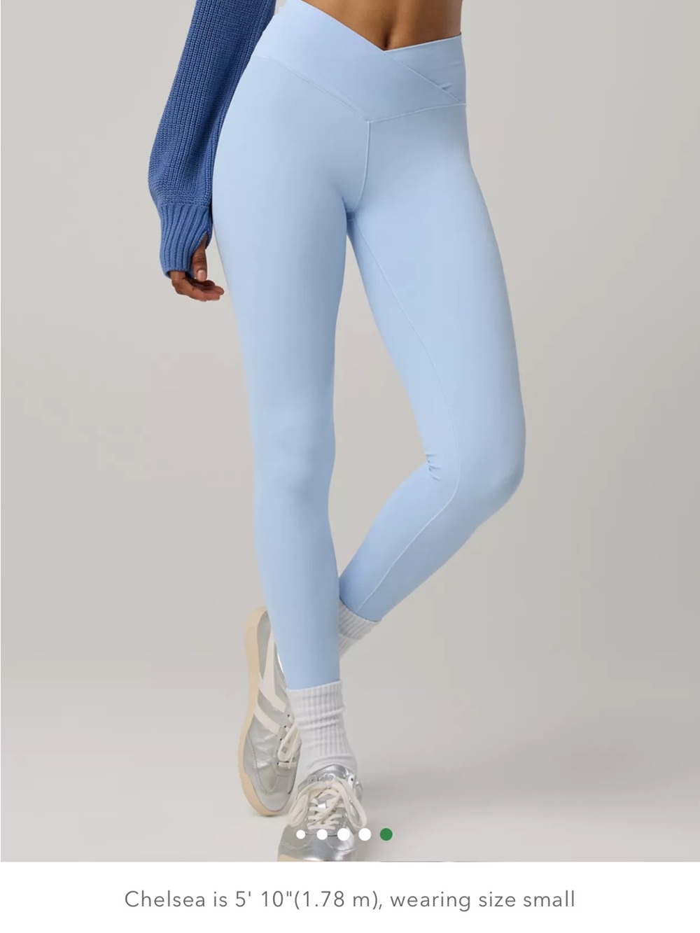 High-Rise V-Waist Light Blue Leggings